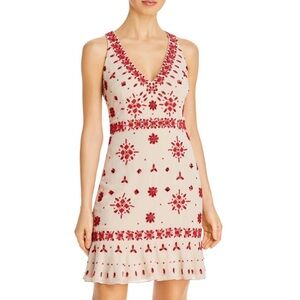 Aidan by Aidan Mattox Cream and Red Beaded Dress size‎ 2 XS wedding guest party